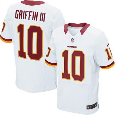 [Elite] Robert Griffin III Football Jersey -Washington #10 Football Jersey(White)