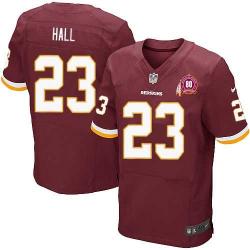 [Elite] DeAngelo Hall Football Jersey -Washington #23 Football Jersey(Red with 80 Anniversary Patch)