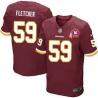 [Elite] London Fletcher Football Jersey -Washington #59 Football Jersey(Red with 80 Anniversary Patch)