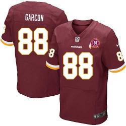 [Elite] Pierre Garcon Football Jersey -Washington #88 Football Jersey(Red with 80 Anniversary Patch)