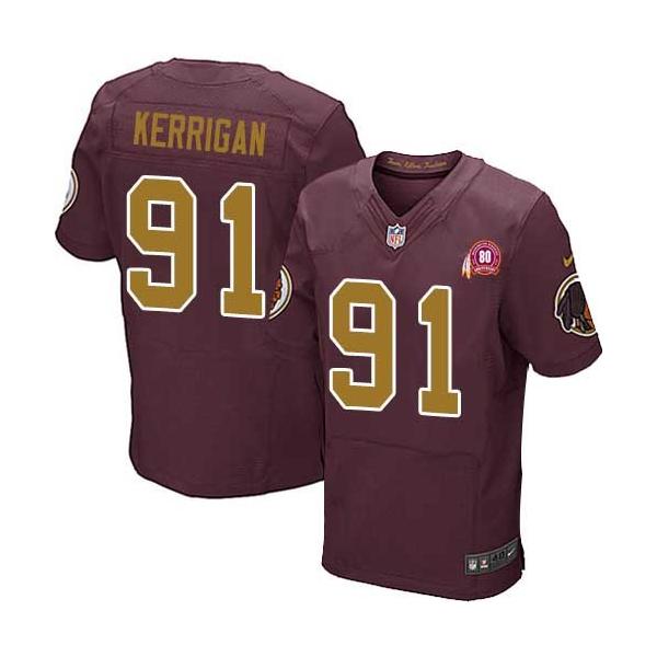 [Elite] Ryan Kerrigan Football Jersey -Washington #91 Football Jersey(Red 80 Anniversary with Patch)