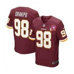 [Elite] Brian Orakpo Football Jersey -Washington #98 Football Jersey(Red with 80 Anniversary Patch)