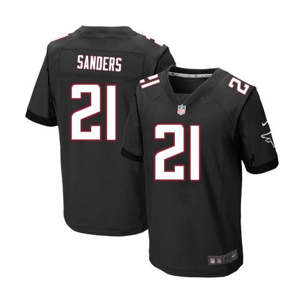 [Elite] Sanders Atlanta Football Team Jersey -Atlanta #21 Deion Sanders Jersey (Black)