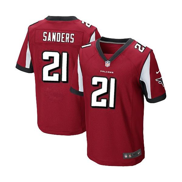 [Elite] Sanders Atlanta Football Team Jersey -Atlanta #21 Deion Sanders Jersey (Red)