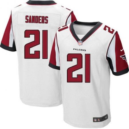 [Elite] Sanders Atlanta Football Team Jersey -Atlanta #21 Deion Sanders Jersey (White)