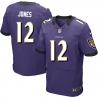 [Elite] Jones Baltimore Football Team Jersey -Baltimore #12 Jacoby Jones Jersey (Purple)