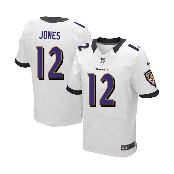 [Elite] Jones Baltimore Football Team Jersey -Baltimore #12 Jacoby Jones Jersey (White)