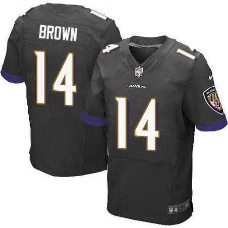 [Elite] Brown Baltimore Football Team Jersey -Baltimore #14 Marlon Brown Jersey (Black)