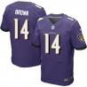 [Elite] Brown Baltimore Football Team Jersey -Baltimore #14 Marlon Brown Jersey (Purple)