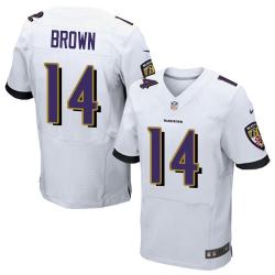 [Elite] Brown Baltimore Football Team Jersey -Baltimore #14 Marlon Brown Jersey (White)