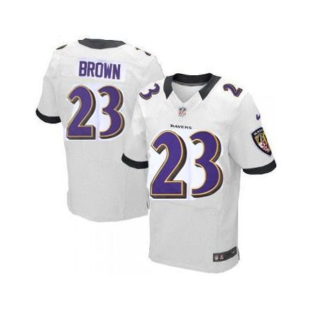 [Elite] Brown Baltimore Football Team Jersey -Baltimore #23 Chykie Brown Jersey (White)