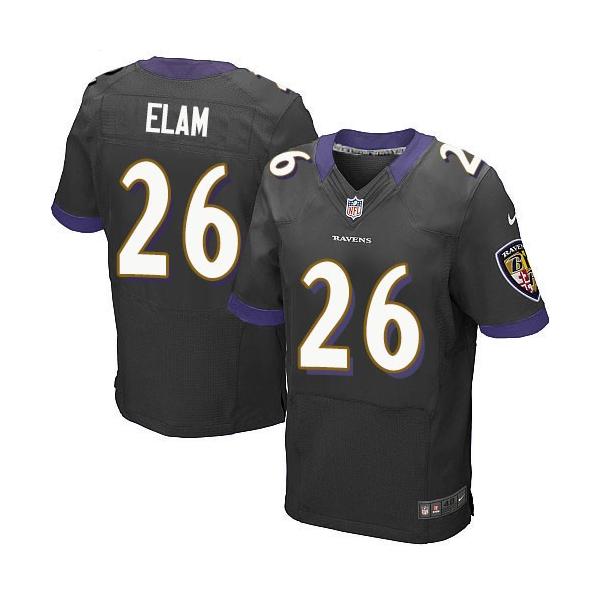 [Elite] Elam Baltimore Football Team Jersey -Baltimore #26 Matt Elam Jersey (Black)