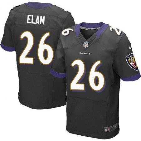 [Elite] Elam Baltimore Football Team Jersey -Baltimore #26 Matt Elam Jersey (Black)