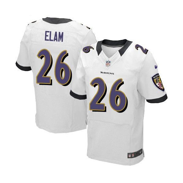 [Elite] Elam Baltimore Football Team Jersey -Baltimore #26 Matt Elam Jersey (White)