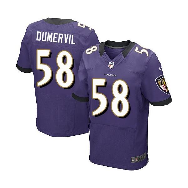 [Elite] Dumervil Baltimore Football Team Jersey -Baltimore #58 Elvis Dumervil Jersey (Purple)