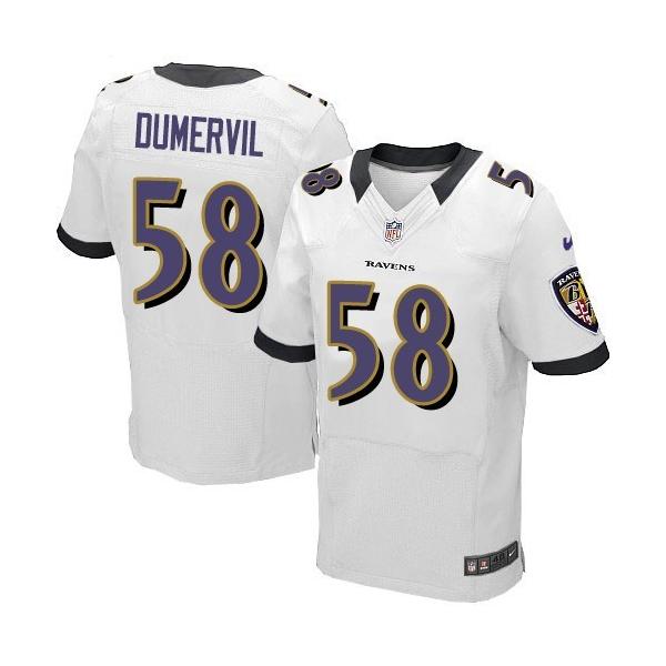 [Elite] Dumervil Baltimore Football Team Jersey -Baltimore #58 Elvis Dumervil Jersey (White)