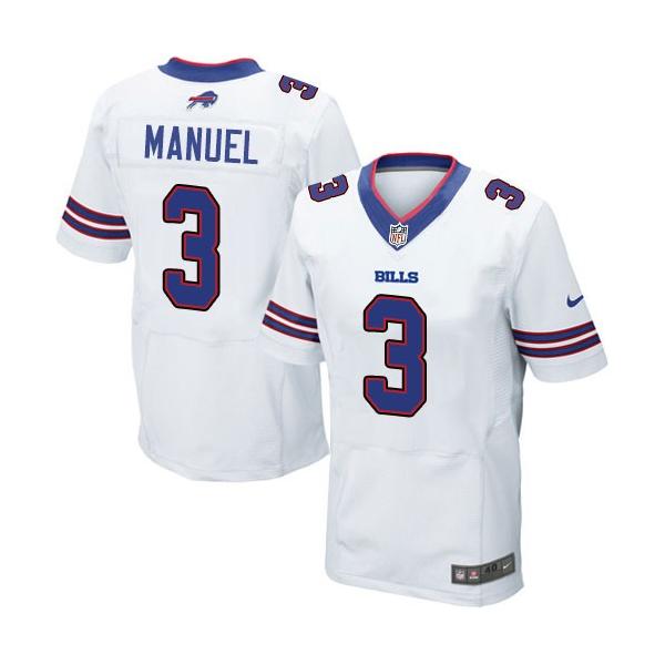 [Elite] Manuel Buffalo Football Team Jersey -Buffalo #3 E.J. Manuel Jersey (White)