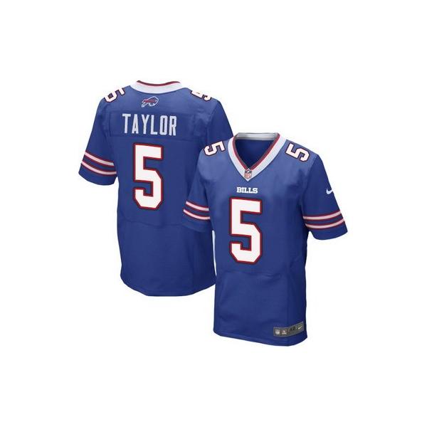 [Elite] Taylor Buffalo Football Team Jersey -Buffalo #5 Tyrod Taylor Jersey (Blue)