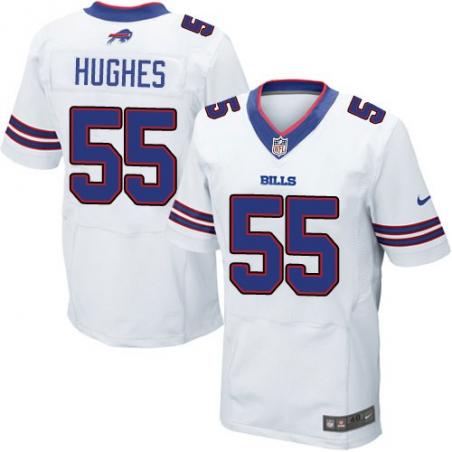 [Elite] Hughes Buffalo Football Team Jersey -Buffalo #55 Jerry Hughes Jersey (White)