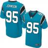 [Elite] Johnson Carolina Football Team Jersey -Carolina #95 Charles Johnson Jersey (Blue)