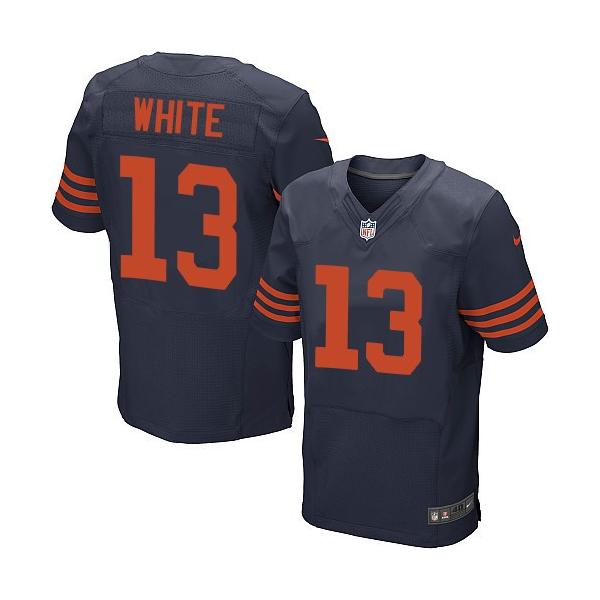 [Elite] White Chicago Football Team Jersey -Chicago #13 Kevin White Jersey (Blue, Orange Number)