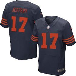 [Elite] Jeffery Chicago Football Team Jersey -Chicago #17 Alshon Jeffery Jersey (Blue, Orange number)