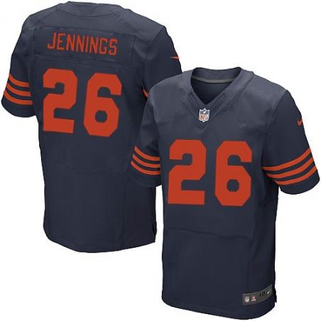 [Elite] Jennings Chicago Football Team Jersey -Chicago #26 Tim Jennings Jersey (Blue, Orange Number)