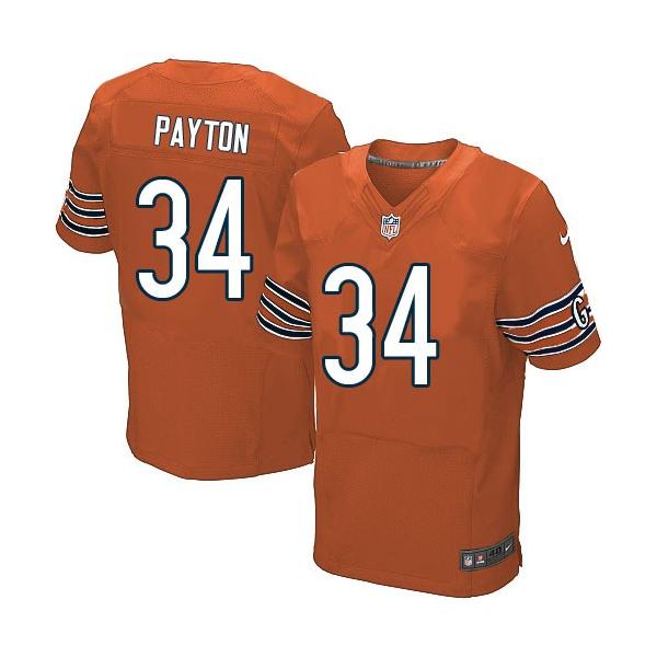 [Elite] Payton Chicago Football Team Jersey -Chicago #34 Walter Payton Jersey (Orange)