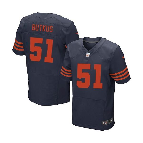 [Elite] Butkus Chicago Football Team Jersey -Chicago #51 Dick Butkus Jersey (Blue Orange Number)