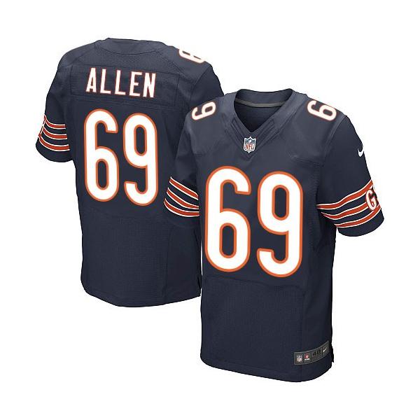 [Elite] Allen Chicago Football Team Jersey -Chicago #69 Jared Allen Jersey (Blue)