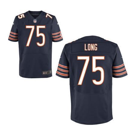 [Elite] Long Chicago Football Team Jersey -Chicago #75 Kyle Long Jersey (Blue)