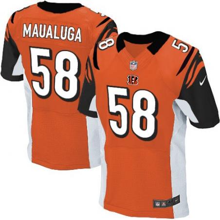 [Elite] Maualuga Cincinnati Football Team Jersey -Cincinnati #58 Rey Maualuga Jersey (Orange)