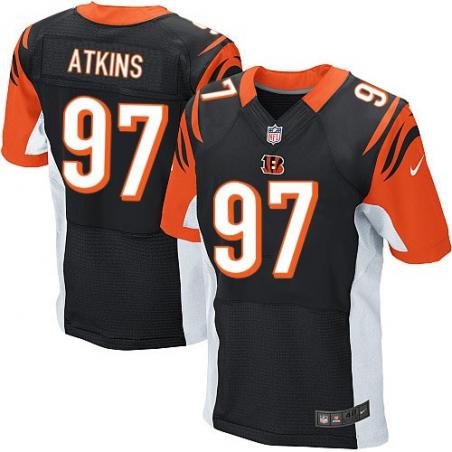 [Elite] Atkins Cincinnati Football Team Jersey -Cincinnati #97 Geno Atkins Jersey (Black)