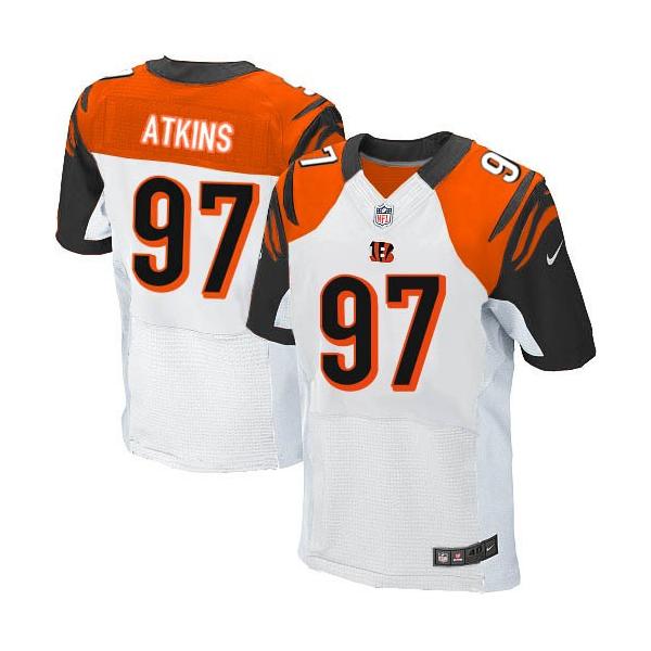 [Elite] Atkins Cincinnati Football Team Jersey -Cincinnati #97 Geno Atkins Jersey (White)