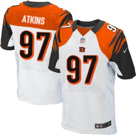 [Elite] Atkins Cincinnati Football Team Jersey -Cincinnati #97 Geno Atkins Jersey (White)