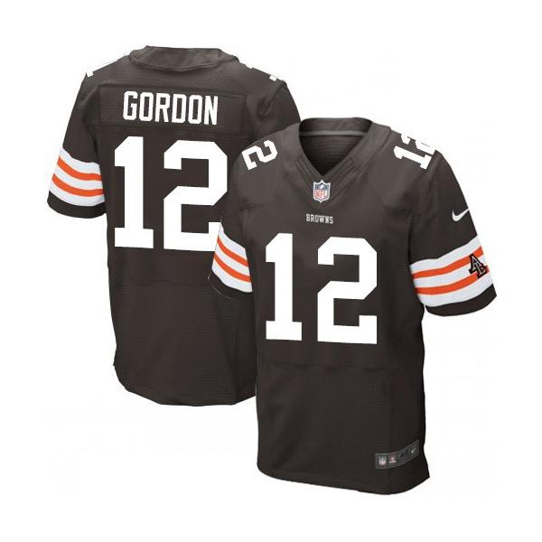 [Elite] Gordon Cleveland Football Team Jersey -Cleveland #12 Josh Gordon Jersey (Brown)