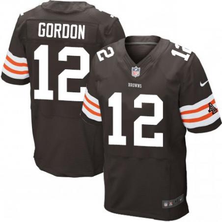 [Elite] Gordon Cleveland Football Team Jersey -Cleveland #12 Josh Gordon Jersey (Brown)