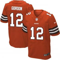 [Elite] Gordon Cleveland Football Team Jersey -Cleveland #12 Josh Gordon Jersey (Orange)