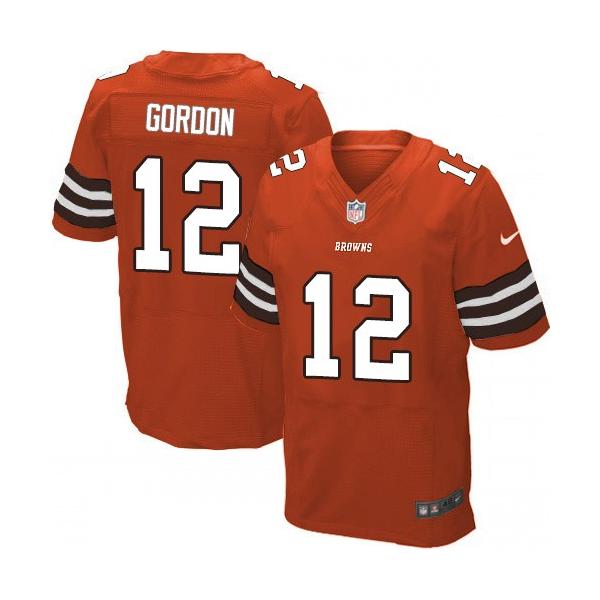 [Elite] Gordon Cleveland Football Team Jersey -Cleveland #12 Josh Gordon Jersey (Orange)