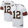 [Elite] Gordon Cleveland Football Team Jersey -Cleveland #12 Josh Gordon Jersey (White)