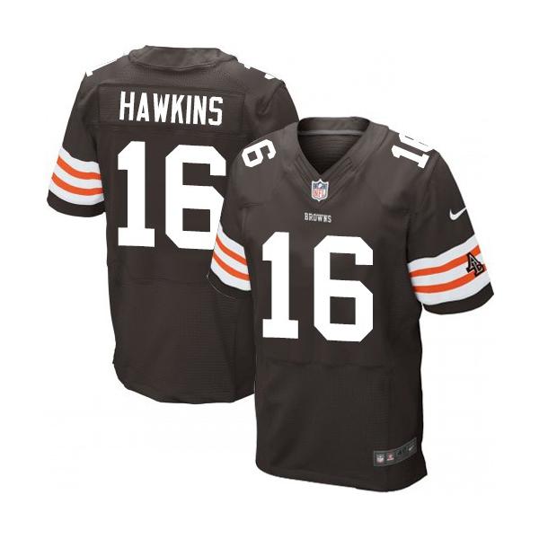 [Elite] Hawkins Cleveland Football Team Jersey -Cleveland #16 Andrew Hawkins Jersey (Brown)