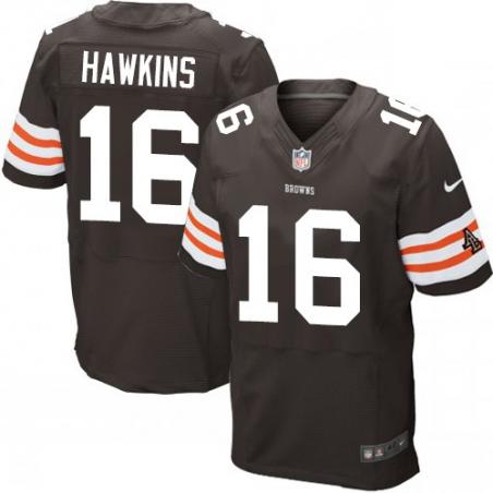 [Elite] Hawkins Cleveland Football Team Jersey -Cleveland #16 Andrew Hawkins Jersey (Brown)