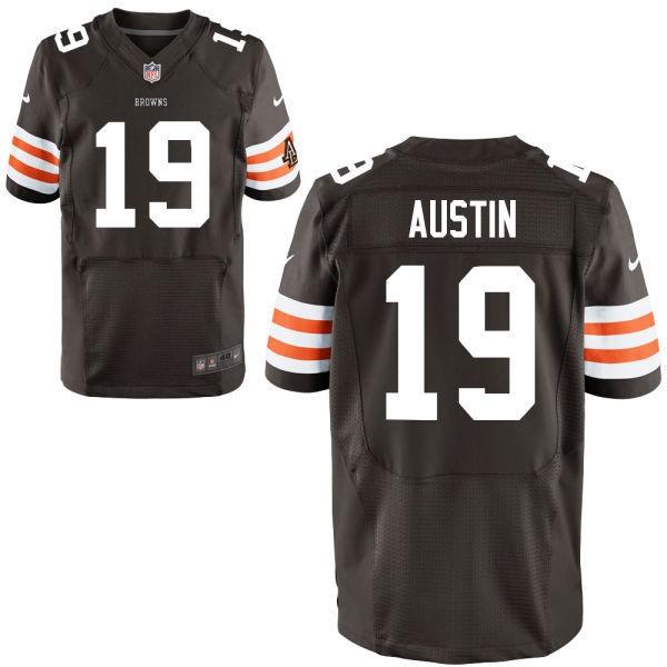 [Elite] Austin Cleveland Football Team Jersey -Cleveland #19 Miles Austin Jersey (Brown)