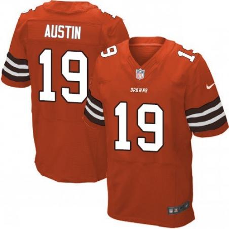 [Elite] Austin Cleveland Football Team Jersey -Cleveland #19 Miles Austin Jersey (Orange)