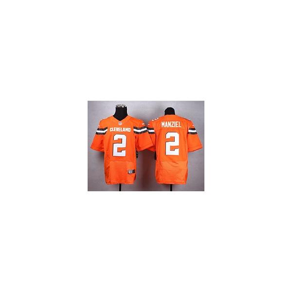 [Elite] Manziel Cleveland Football Team Jersey -Cleveland #2 Johnny Manziel Jersey (Orange, 2015 new)