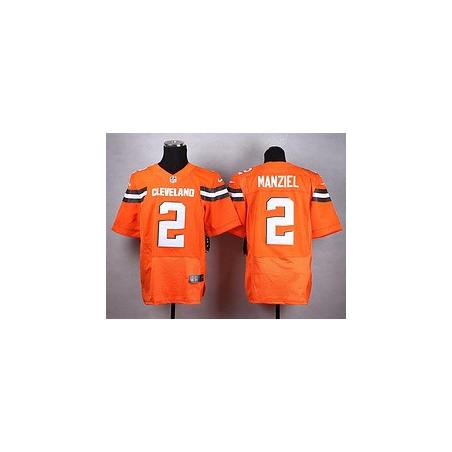 [Elite] Manziel Cleveland Football Team Jersey -Cleveland #2 Johnny Manziel Jersey (Orange, 2015 new)