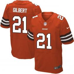 [Elite] Gilbert Cleveland Football Team Jersey -Cleveland #21 Justin Gilbert Jersey (Orange)