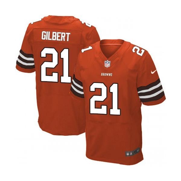 [Elite] Gilbert Cleveland Football Team Jersey -Cleveland #21 Justin Gilbert Jersey (Orange)