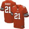 [Elite] Gilbert Cleveland Football Team Jersey -Cleveland #21 Justin Gilbert Jersey (Orange)