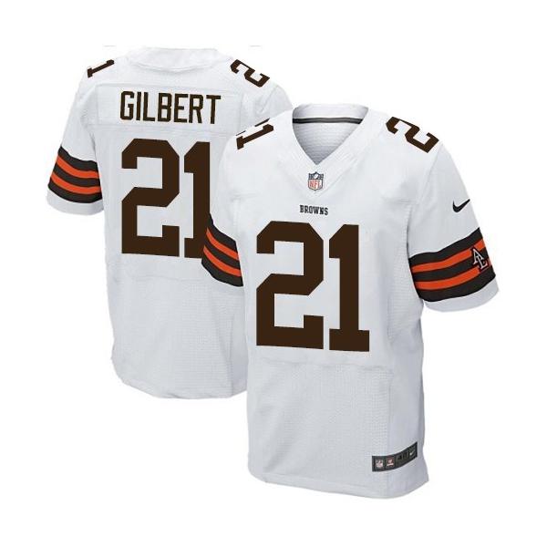 [Elite] Gilbert Cleveland Football Team Jersey -Cleveland #21 Justin Gilbert Jersey (White)